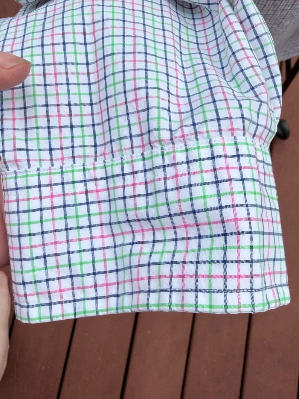 Polo by Ralph Lauren Men's Button-Down Shirt - White with Pink & Green Check